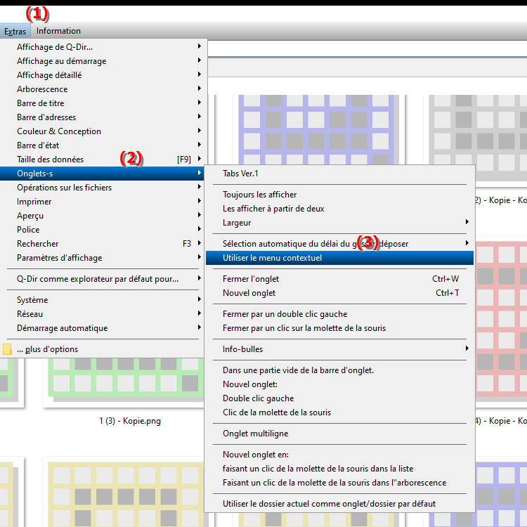 Comment faire apparaître le menu contextuel lors d un clic droit dans les onglets de l Explorateur de fichiers